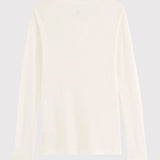 WOMENS' RIBBED WOOL BLENDED L/S T-SHIRT