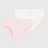 2 PACK GIRLS' RIBBED BRIEFS