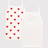 2 PACK GIRLS' HEART SINGLETS