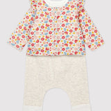 BABY GIRLS' WOOL & COTTON BLEND OUTFIT
