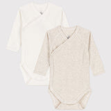 2 PACK BABIES' CROSSOVER L/S BODYSUITS