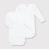 2 PACK BABIES' WHITE L/S BODYSUITS