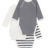 3 PACK BABIES' ICONIC CROSSOVER L/S BODYSUITS
