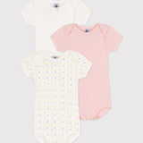 3 PACK BABIES' HEARTS S/S BODYSUITS