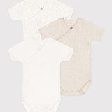 3 PACK BABIES' CROSSOVER S/S BODYSUITS