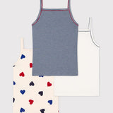 3 PACK GIRLS' HEART SINGLETS