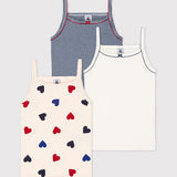 3 PACK GIRLS' HEART SINGLETS