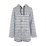 WOMENS' STRIPED CIRE RAINCOAT