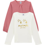 TODDLER GIRLS' L/S T-SHIRTS - 2 PACK