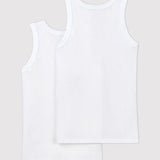 2 PACK BOYS' WHITE SINGLETS