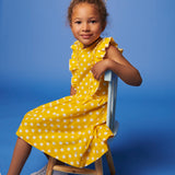 GIRLS' POLKADOT LINEN DRESS