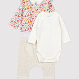 BABY GIRLS' WOOL & COTTON BLEND OUTFIT