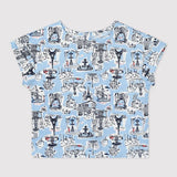 GIRLS' PARIS PRINT BLOUSE