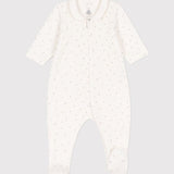 BABIES' STAR VELOUR ROMPER WITH ZIP