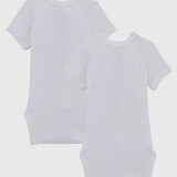 2 PACK BABIES' OPENWORK KNIT CROSSOVER S/S BODYSUITS