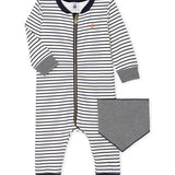 BABIES' STRIPED ROMPER & BANDANA GIFT SET