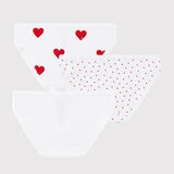 3 PACK GIRLS' HEART BRIEFS