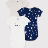 3 PACK BABIES' STAR S/S BODYSUITS