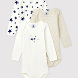 3 PACK BABIES' STAR L/S  BODYSUITS