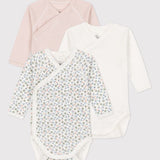 3 PACK BABIES' CROSSOVER L/S BODYSUITS
